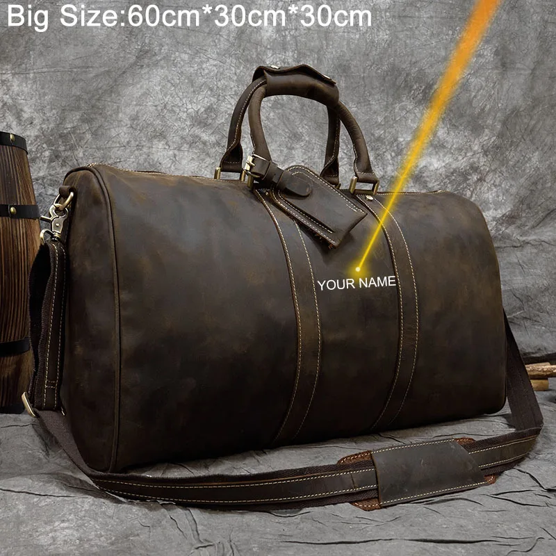 

Luufan Genuine Leather Travel Bag For Men Vintage Cow Leather Carry On Luggage Bag Male Weekend Travel Duffle Big Shoulder Bags