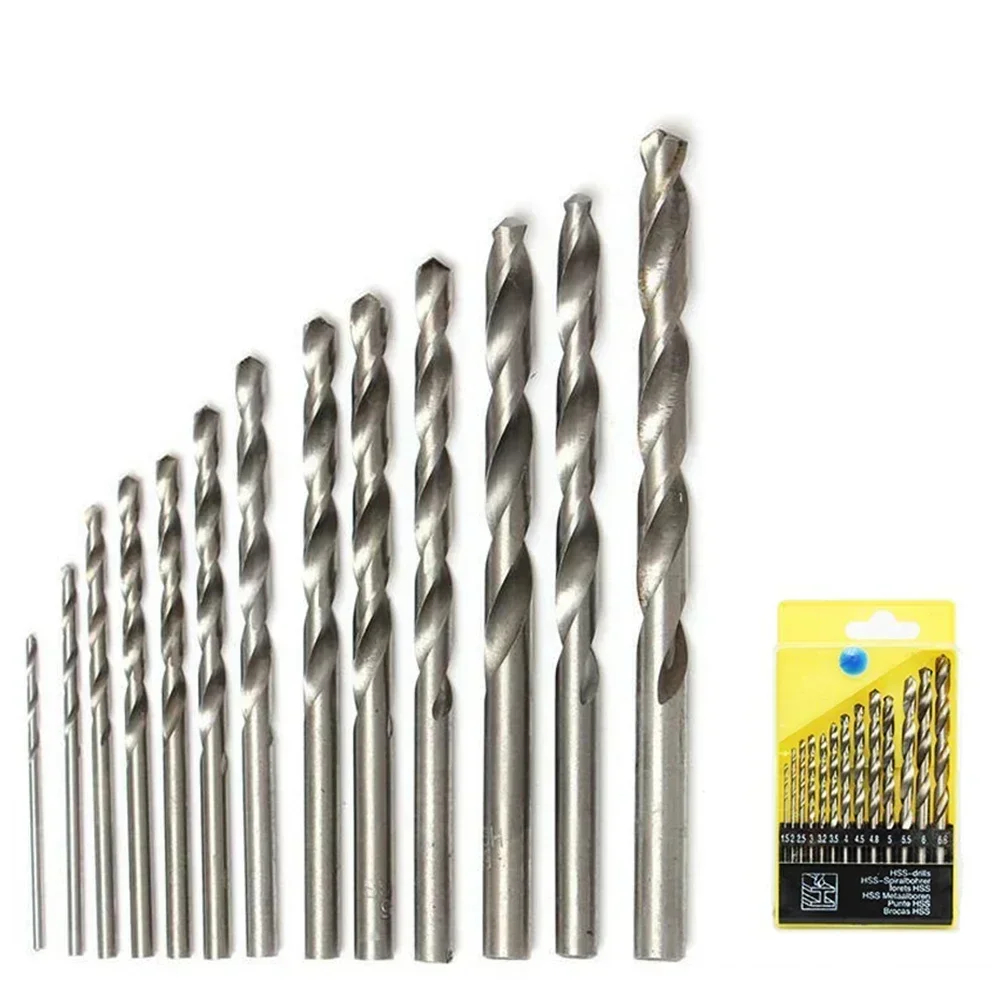 13 PC 1.5-6.5mm STRAIGHT Shank เจาะรอบ Shank เจาะ Bits HSS เครื่องตัดรูเจาะชุดสําหรับโลหะไม้เครื่องมือเจาะ