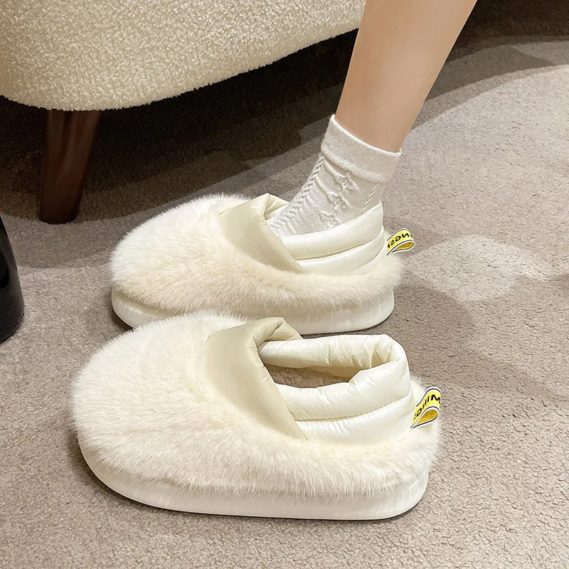 

Cotton Slippers Women's 2024 New Autumn and Winter Thick-bottomed Non-slip Warm Dormitory Bag and Plush Cotton Slippers