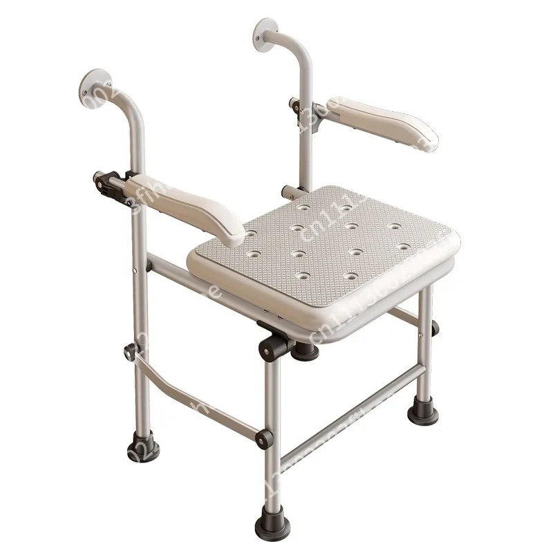 All-aluminum rust-proof elderly chair stool maternity stool foldable bath chair with armrests