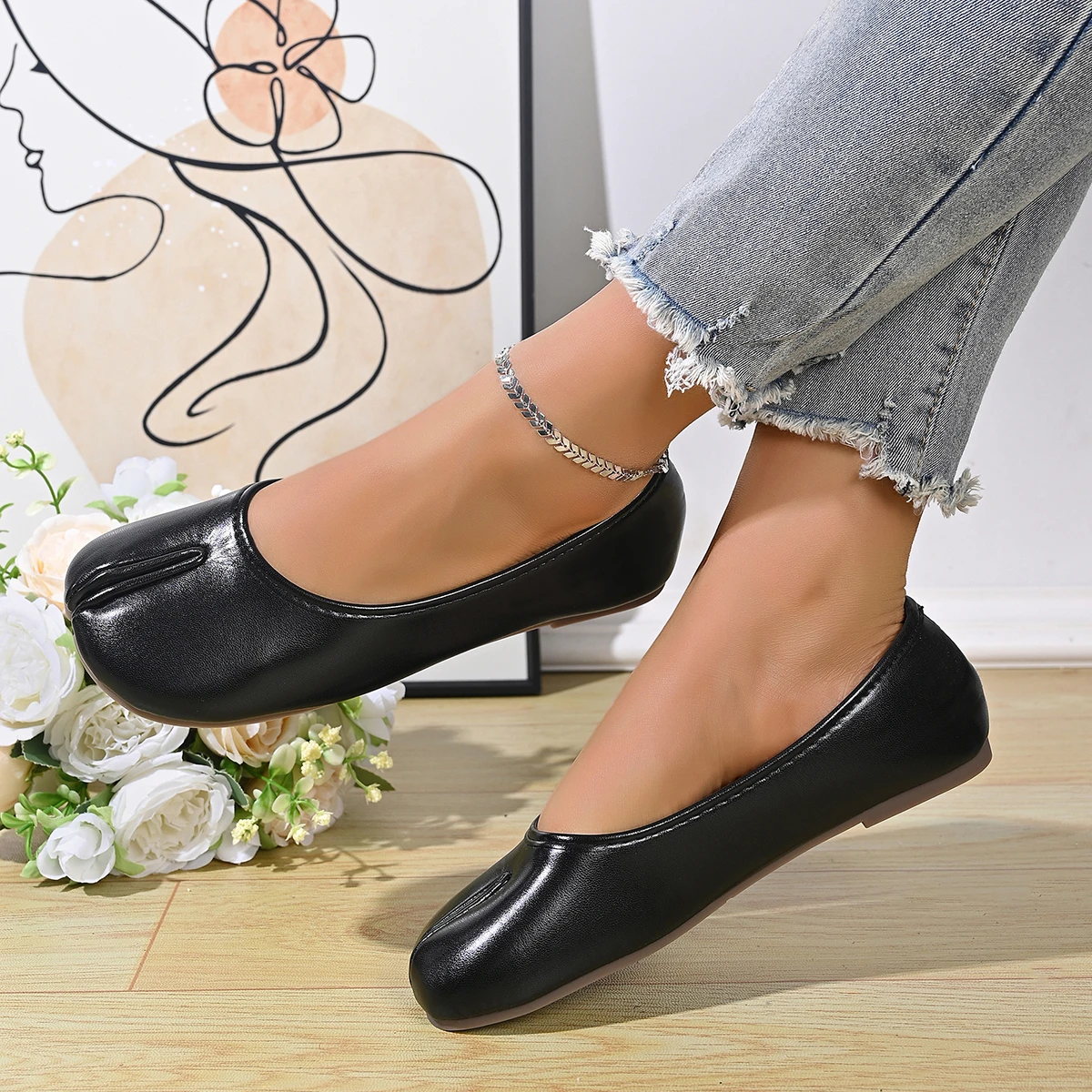 Damen Weiche Leder Komfortable – Pedal Platform Flat Bewertung und Preis