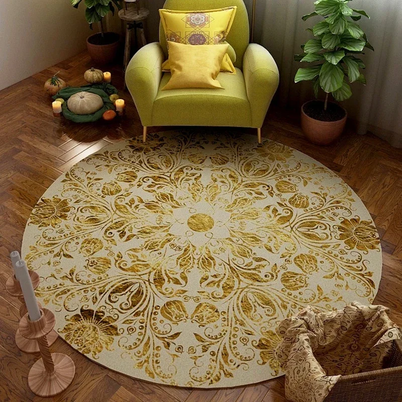 

Premium Ethnic Vintage Persian Bohemian Round Rug – Stylish Floor Decor for Living Room & Bedroom