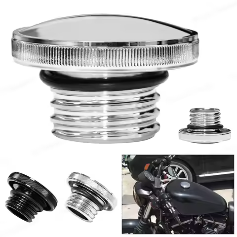 Chrome Vented Gas Cap Fuel Tank Smooth For Harley Sportster 883 XL Dyna Softail 96-23