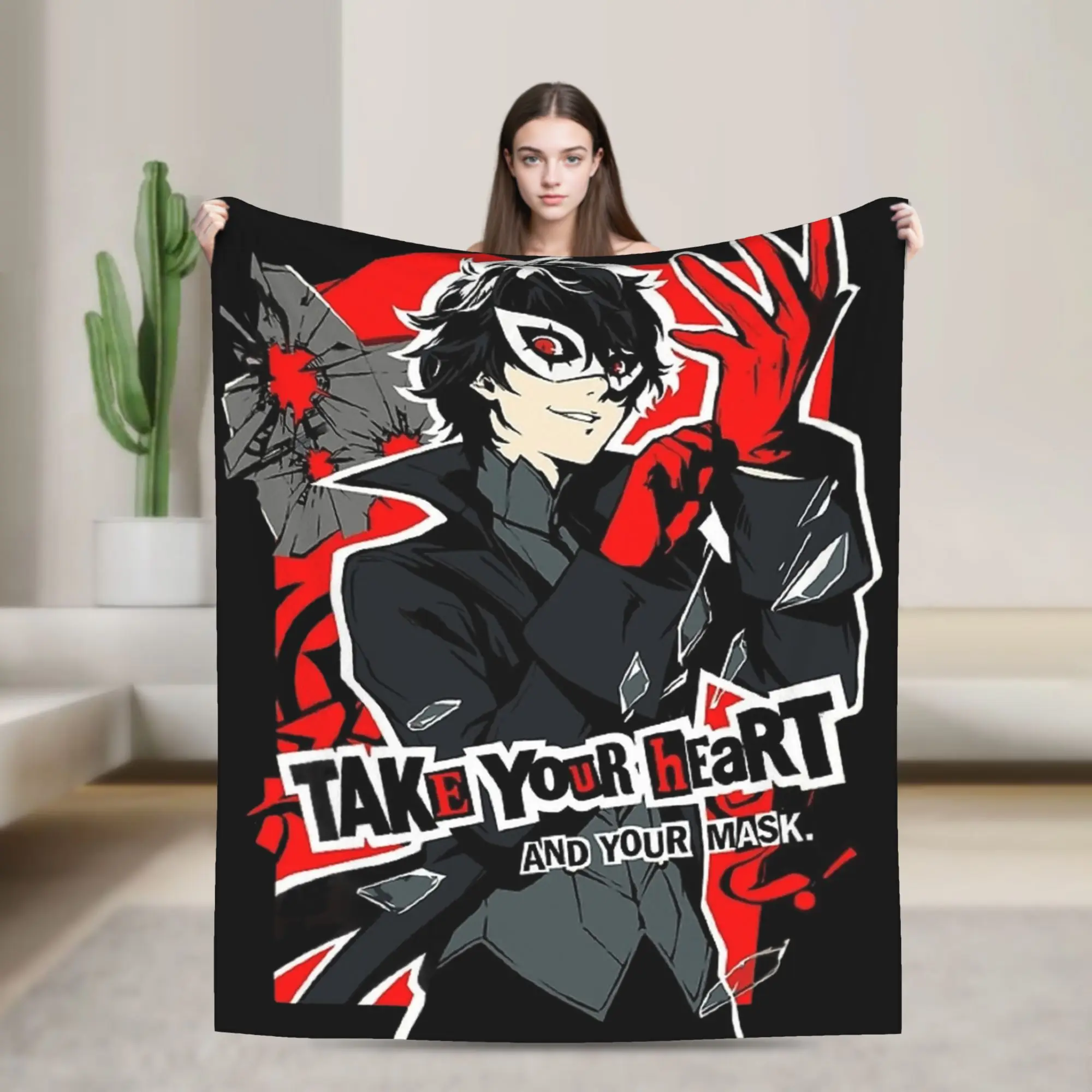 Joker Persona 5 Blanket Fleece  Super Warm Throw Blankets for Bedding Couch Bedspread