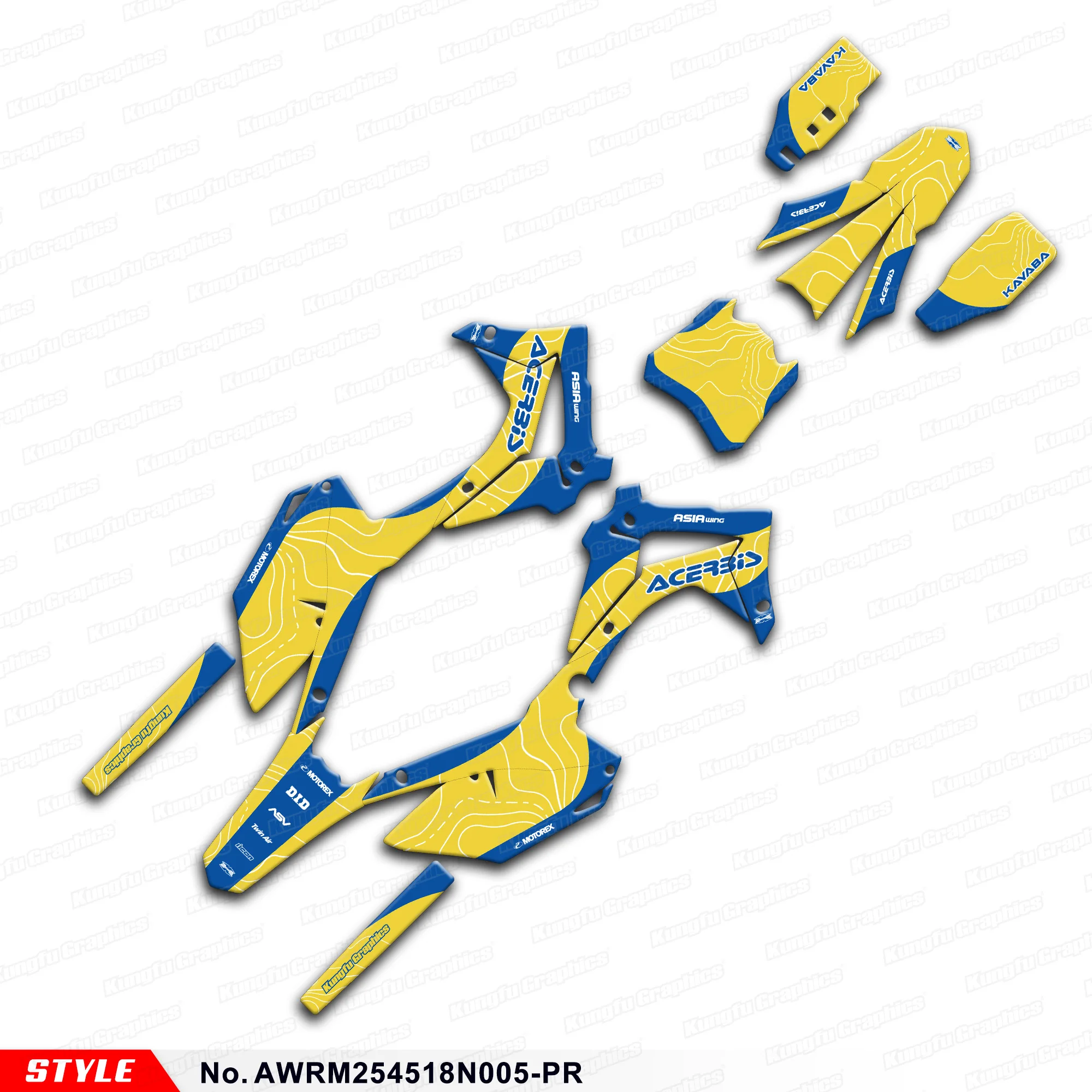 JY RACING Custom Stickers Complete Wrap Design for Asiawing RM250 RM450 RM 250 RM 450 18 19 20 21 22 23 24, AWRM254518N005-PR