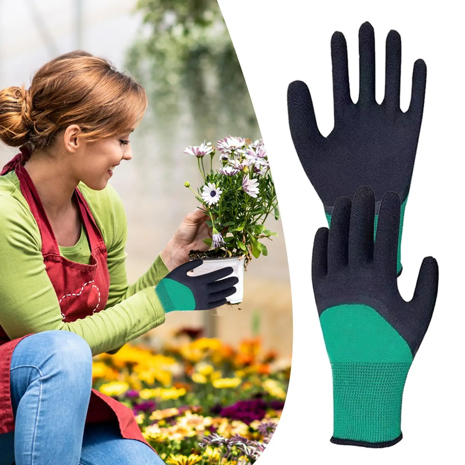 Thorn-Proof Gardening Weeding Working Gloves Breathable rubber Glove Puncture Resistant for Digging Floral Planting Pruning