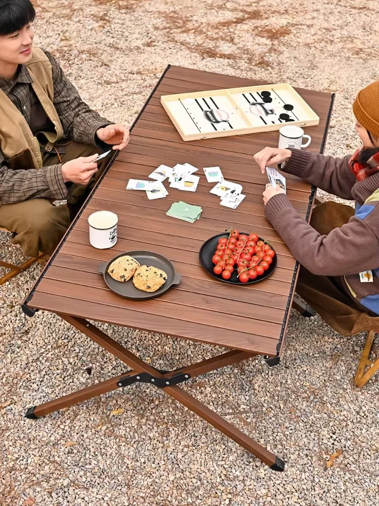 Draagbare lichtgewicht campingklaptafel met afneembaar gasfornuis voor buitenbarbecue, picknickvissen - wandeltafel - afbeelding 2