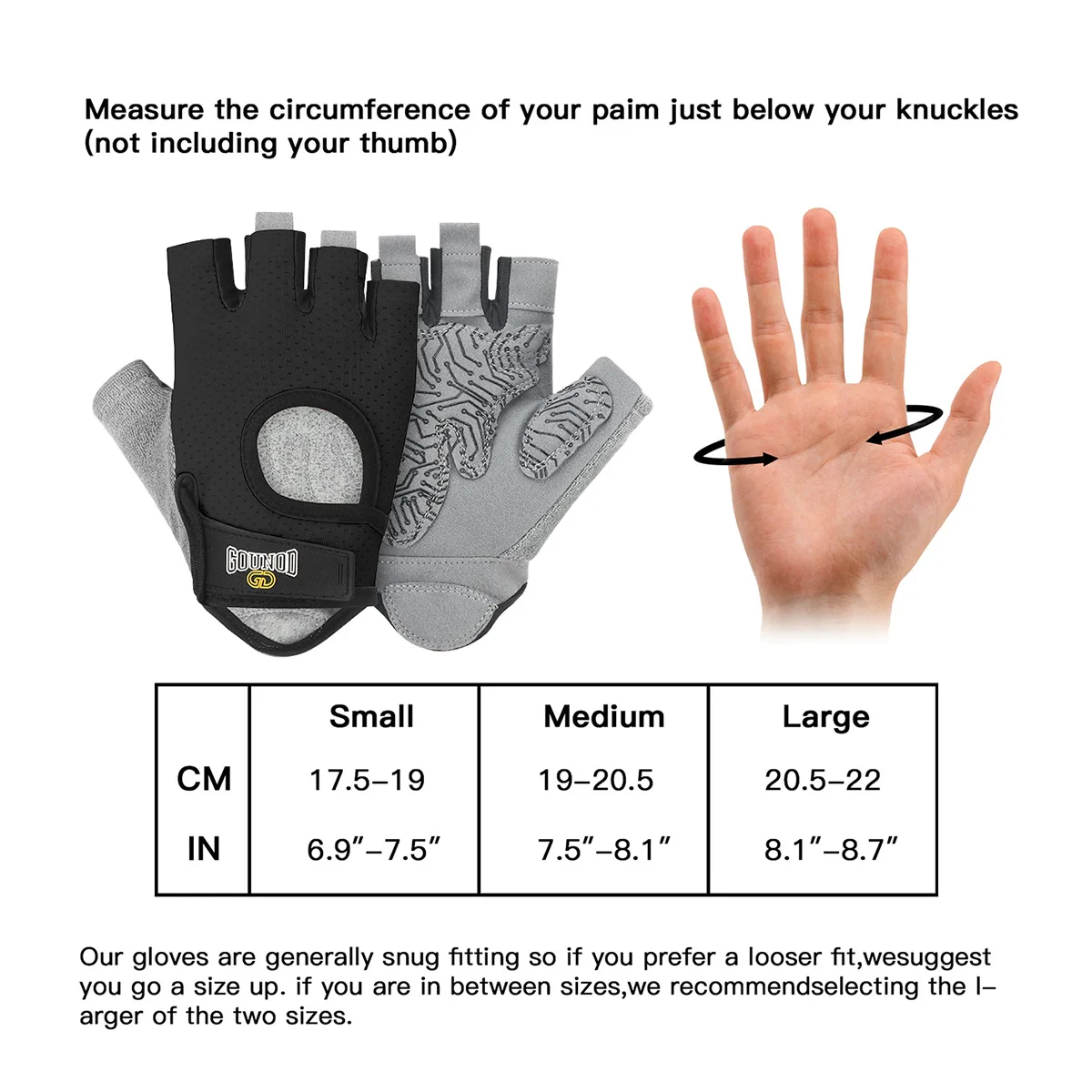 1pair/2PC GOUNOD Fitness Gloves Thickened Palm Pads Non-Slip Wear-resistant Breathable Sports Cycling Dumbbell Gloves