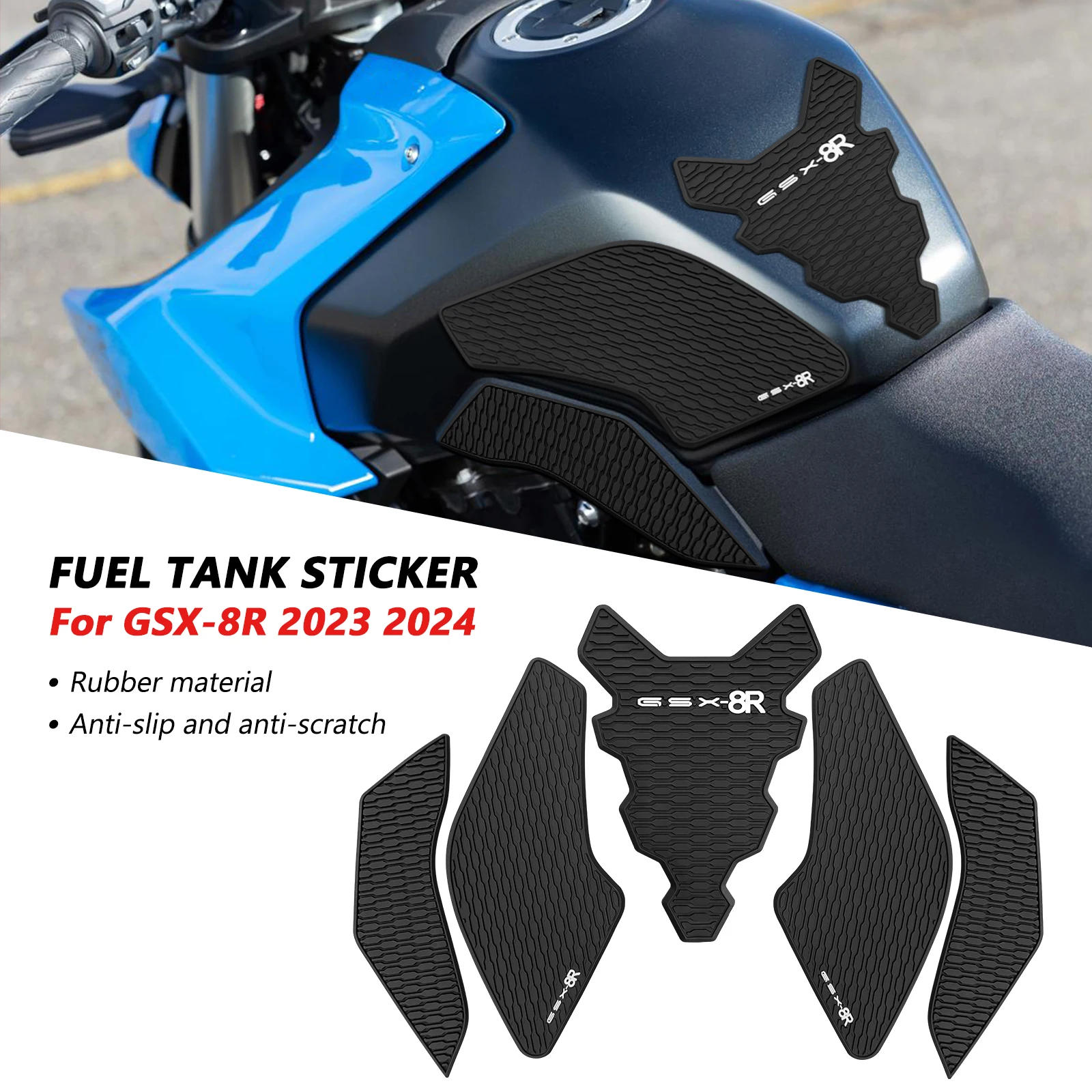 

Motorcycle Accessories Tank Traction Pad Anti Slip Sticker Gas Knee Grip Protector For GSX8R GSX-8R 2023 2024 gsx8r Fuel tank st