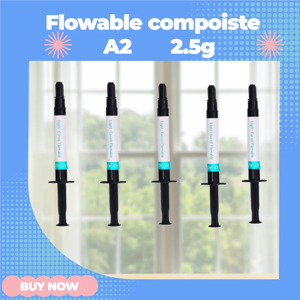 

5PCS Flowability Resin Dentistry Material Flowable A1 A2 Colors Choice Biocompatibility Crown Restoration Dentist Consumables