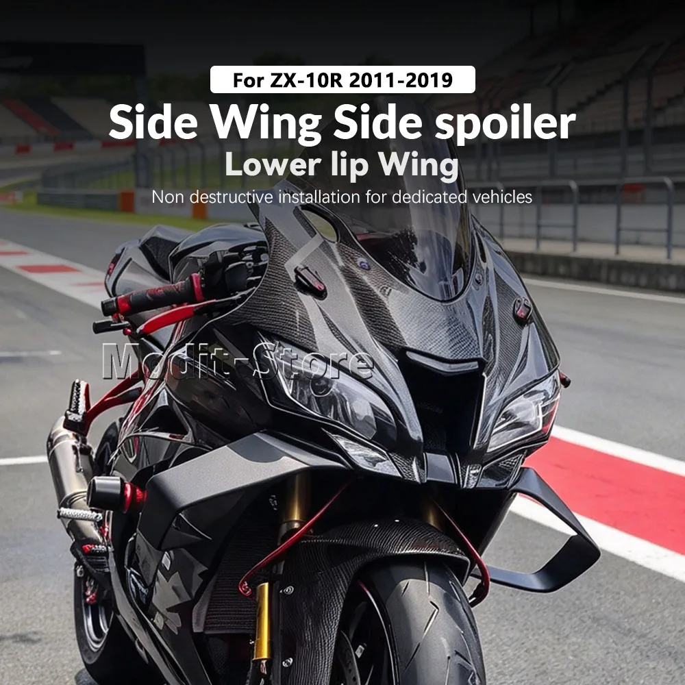 For Kawasaki ZX-10R ZX10R ZX 10R 2011 2012 2013-2018 2019 Motorcycle Fixed Wind Wing Front Spoilers Wing Side Fairing Deflectors