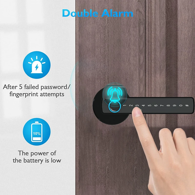 Finger abdruck Türschloss Touchscreen Tastatur Riegels chloss mit reversiblem Griff Tuya App Fernbedienung biometrische Smart Lock