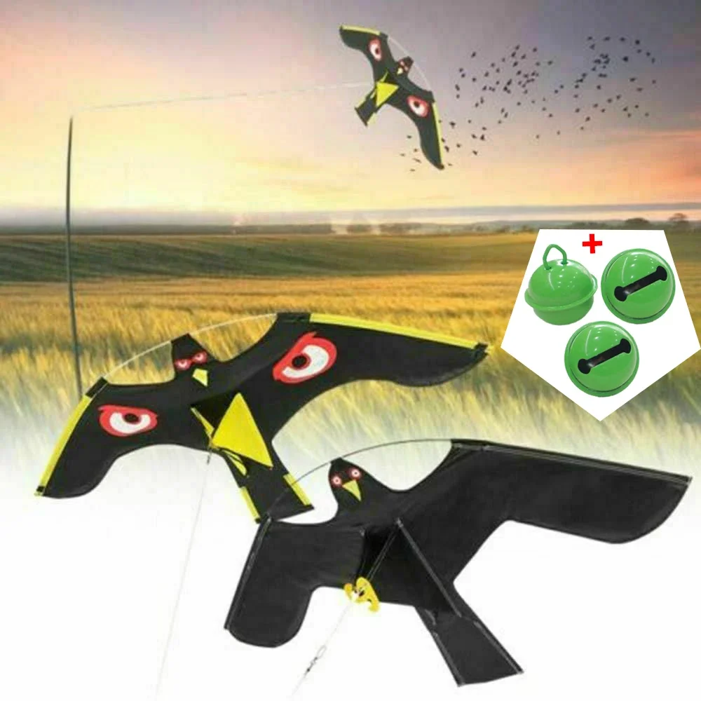 

Emulation Flying Hawk Kite Bird Scarer Drive Bird Kite Bird Repellent for Garden Scarecrow Yard Reflective Eagle