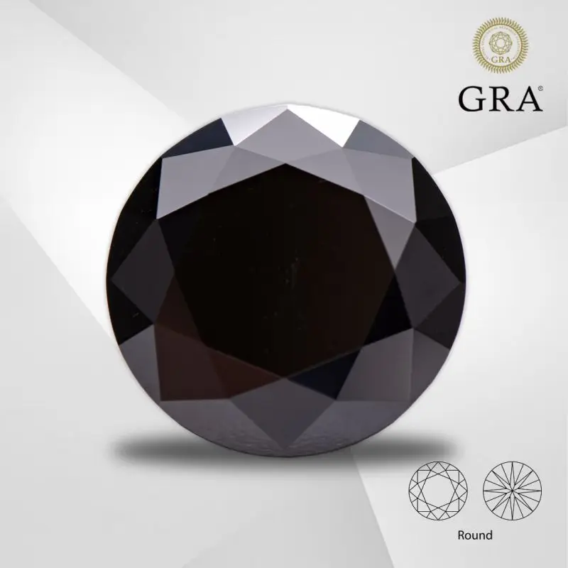 

Moissanite Round Shape Black Natural Color With GRA Certificate Lab Grown Diamonds For DIY Jewelry Making Pass Diamond Tester