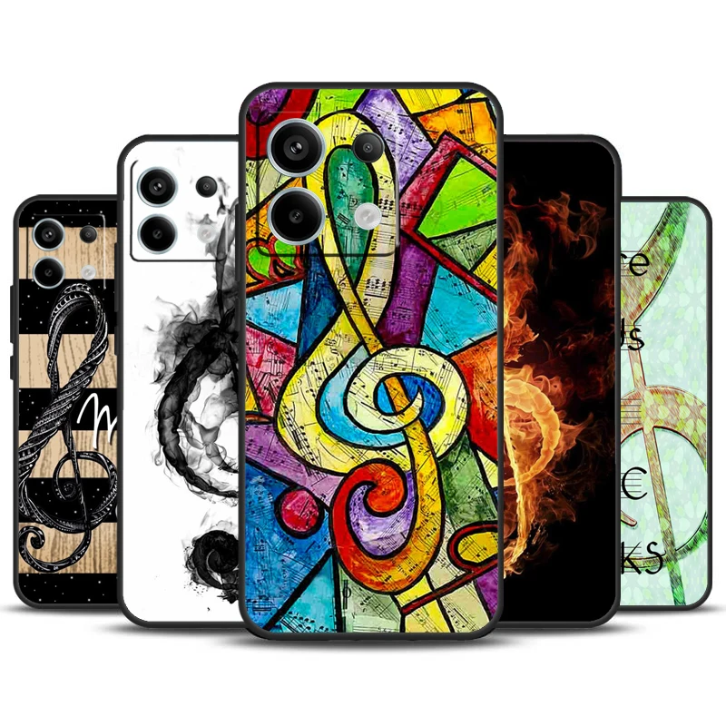 Music Note Musical Treble Clef Phone Case For Redmi Note 12 13 Pro Plus 9 10 11 Pro 9S 10S 11S 12S Redmi 10C 12C 13C Cover