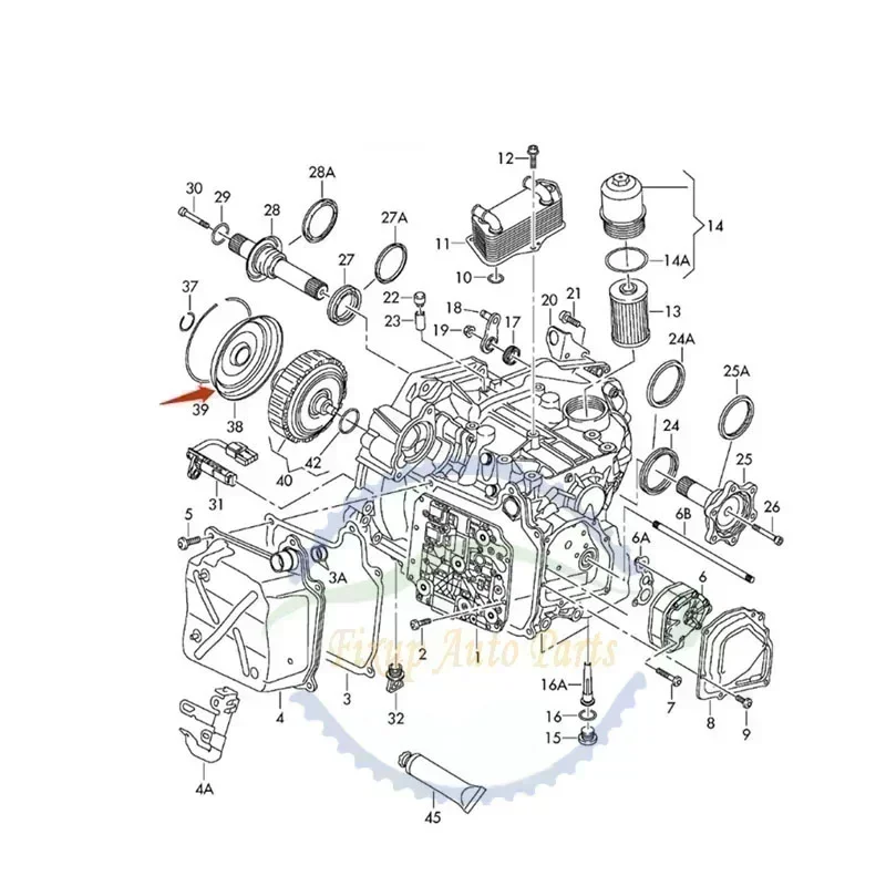 0BH DQ500 Nowa przednia pokrywa automatycznej skrzyni biegów Uszczelka olejowa sprzęgła skrzyni biegów Ulepszony model ze sprężyną do VW Audi