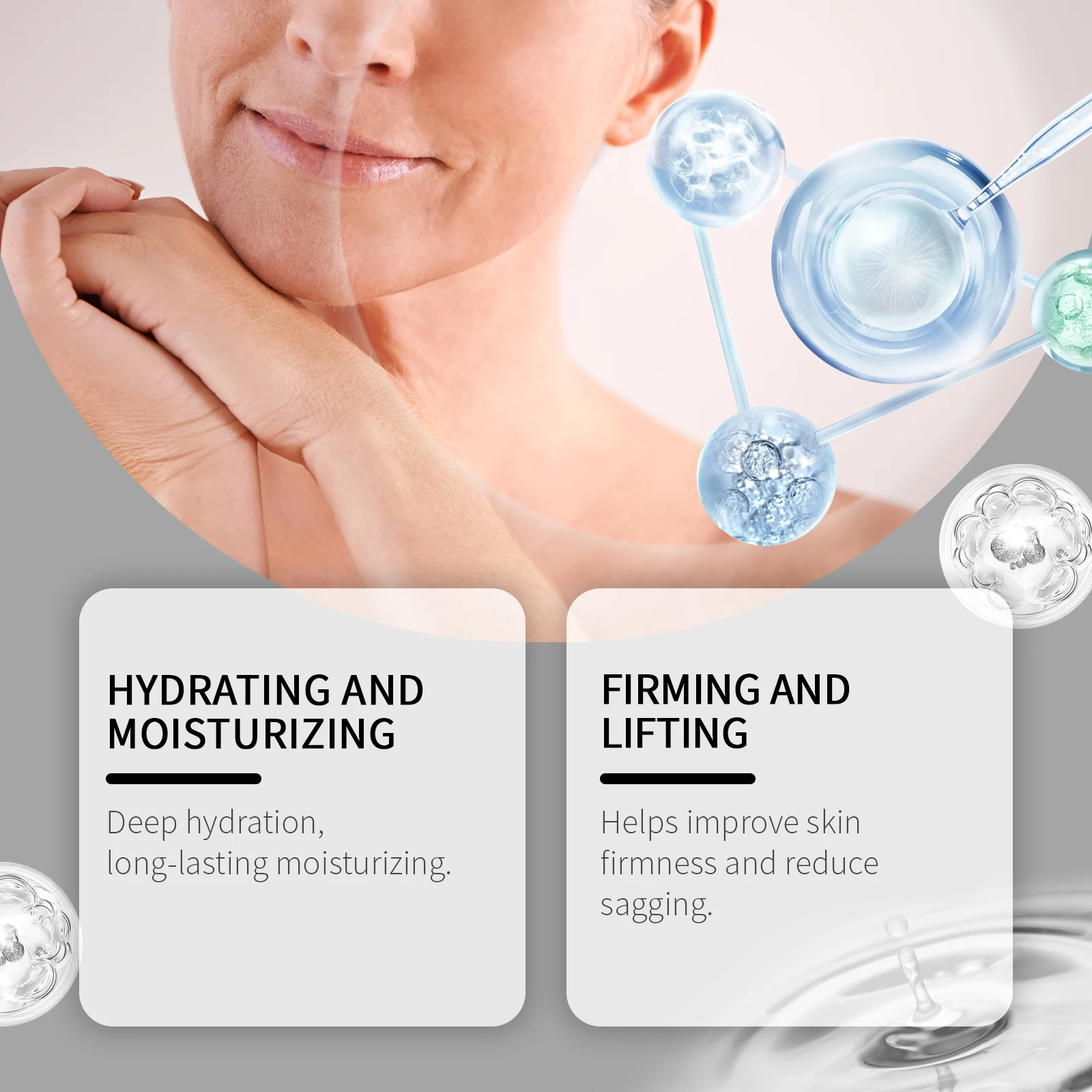 30ML Hydrating Skin Care Roller Set Boosts Elasticity Reduce Sagging Lasting Moisturizing Nourishing Glowing Face Serum Set