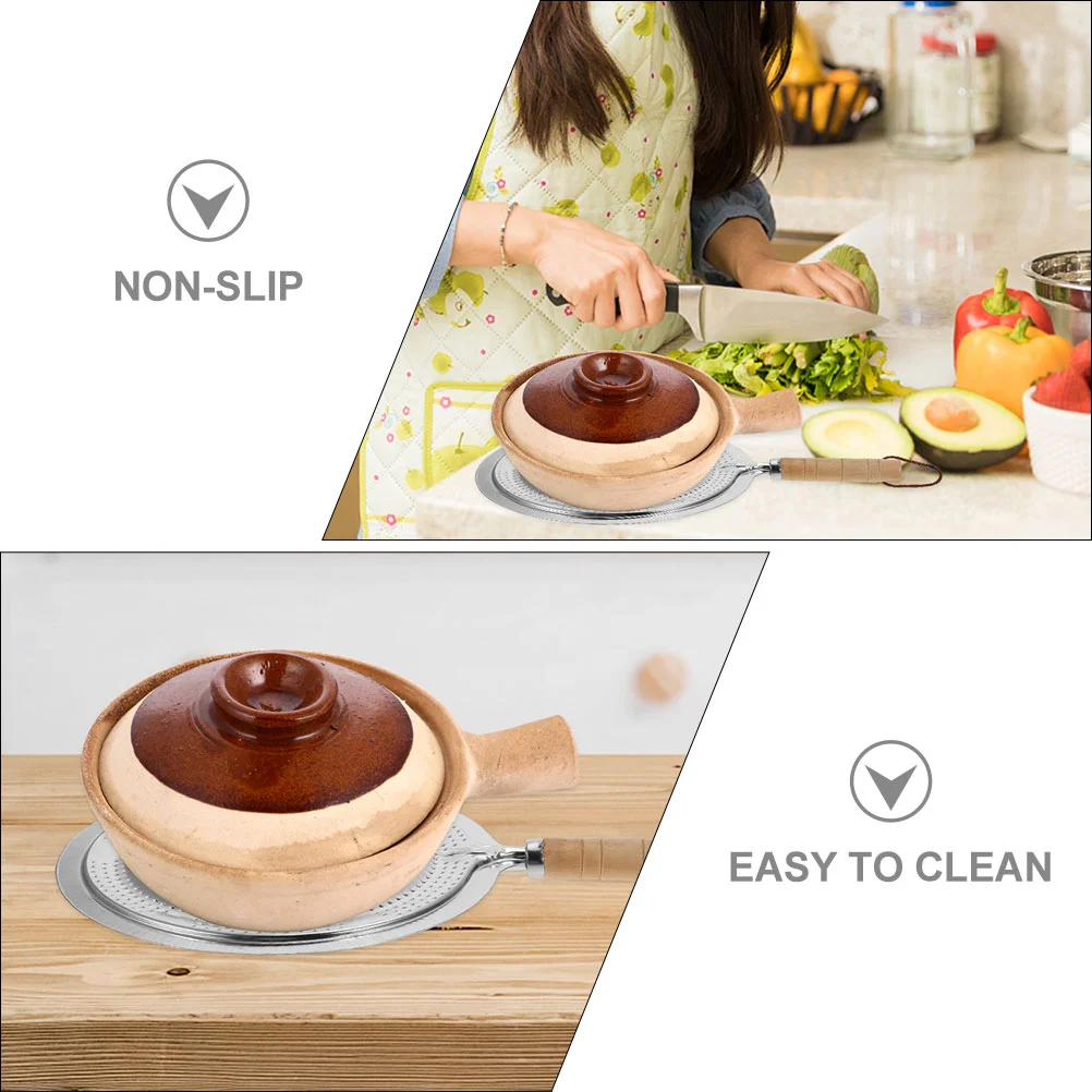 Wood Handle Insulation Pads Pot Mat Table Mat Placemat Kitchen Dining Cookware Parts Stove Ring Plate Induction Diffuser Glass
