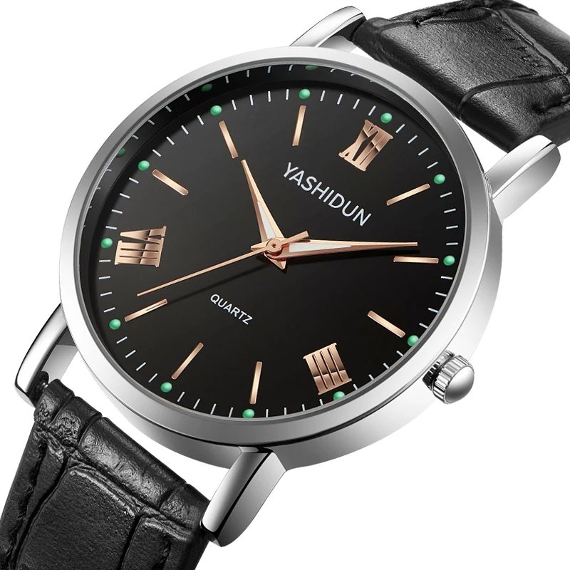 YASHIDUN カップル腕時計男性女性ビジネスデザインハンドウォッチレザーカップル腕時計クォーツ腕時計時計ギフトリロイ Mujer