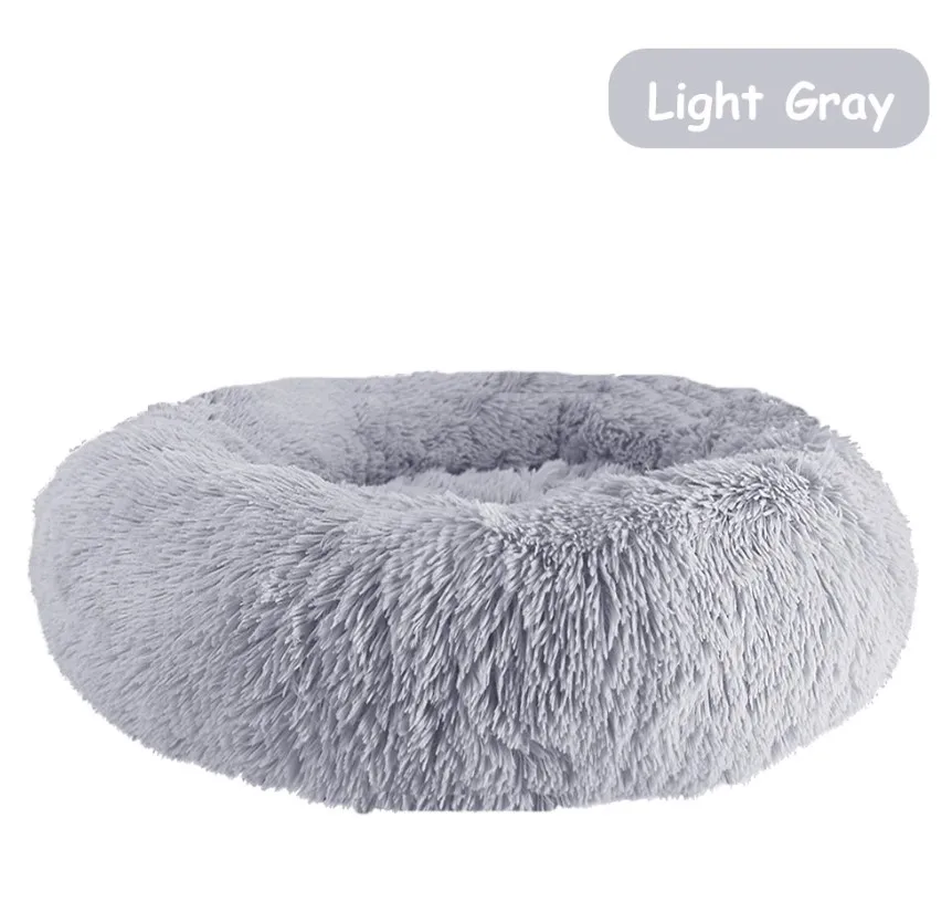 

Warm Plush Round Pet Bed with Raised Edges for Dogs and Cats
