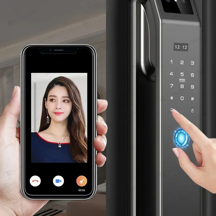 Goking High security 3D face recognition smart door lock serratura di sicurezza elettrica fingerprint wifi serratura digitale con camara