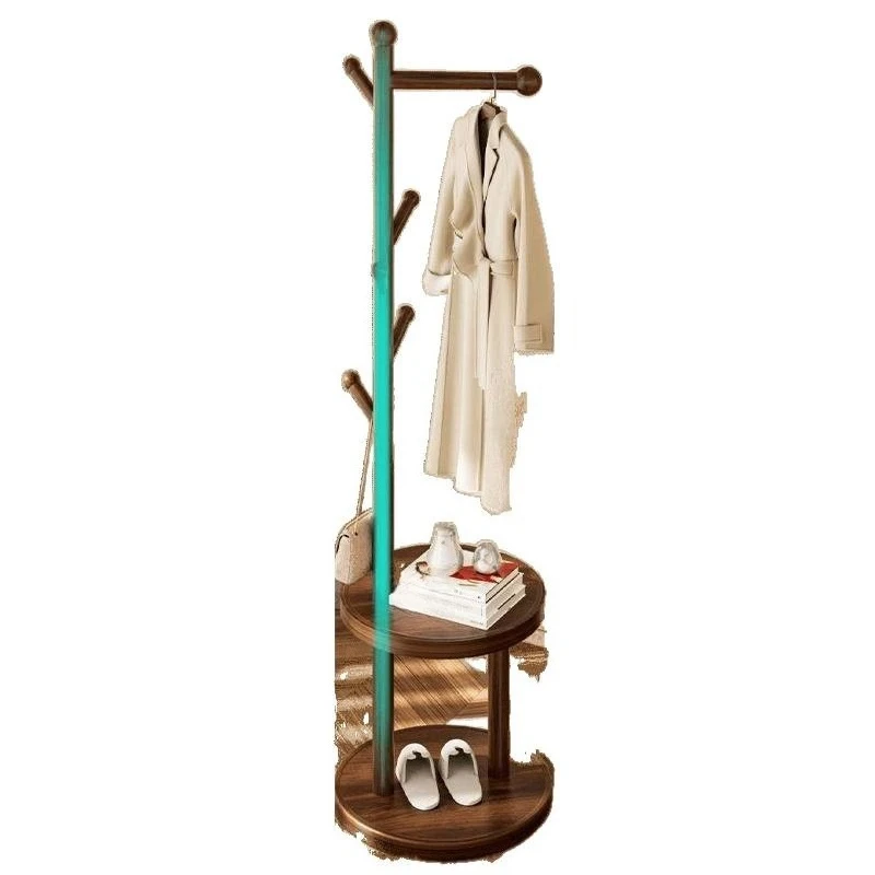 Solid wood hanger floor-to-ceiling bedroom coat rack, room hanger, living room vertical simple household clothes rack floor-t