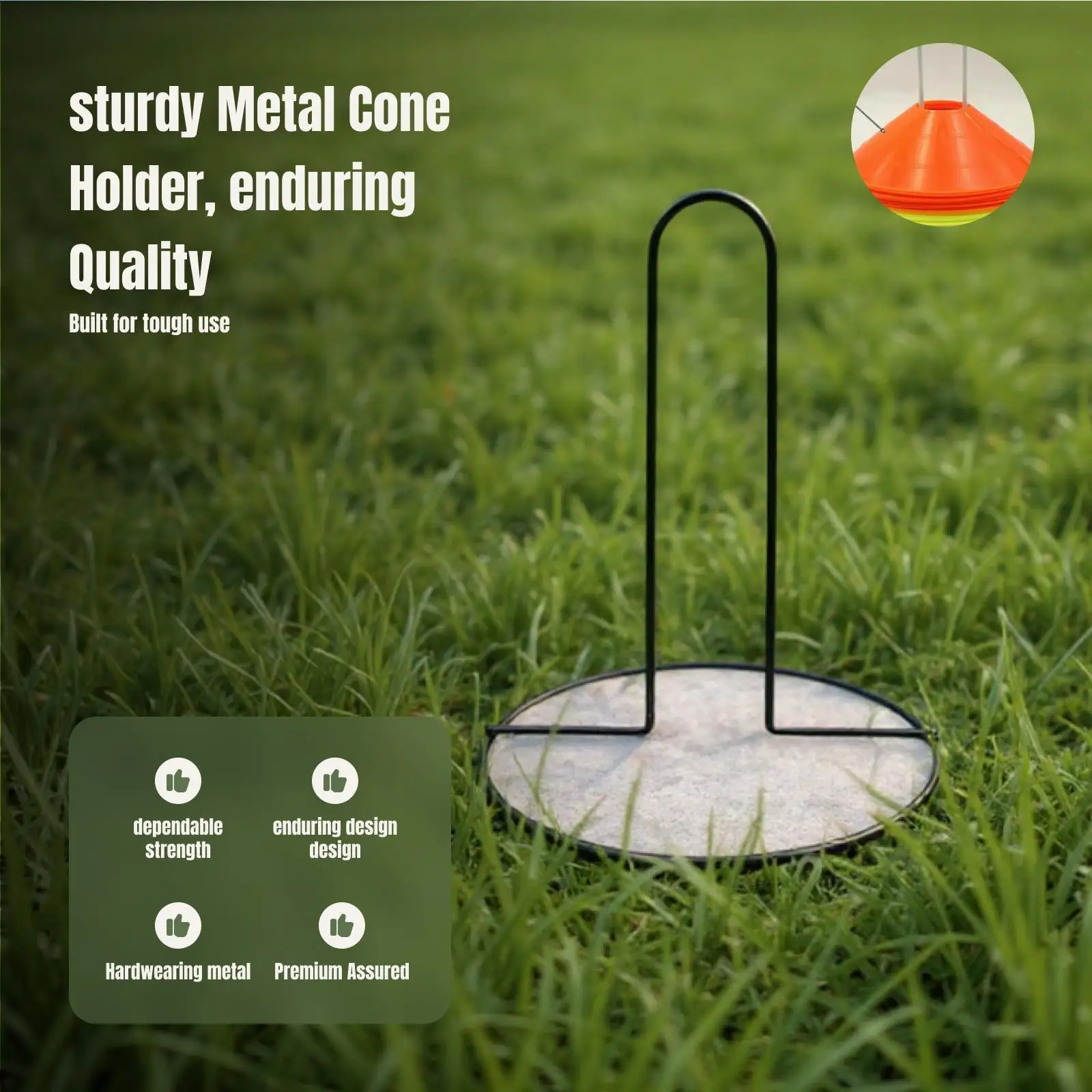 Multi Sport Agility Training Marker Disc Cone Holder Portable Metal Rack for Soccer Basketball Volleyball