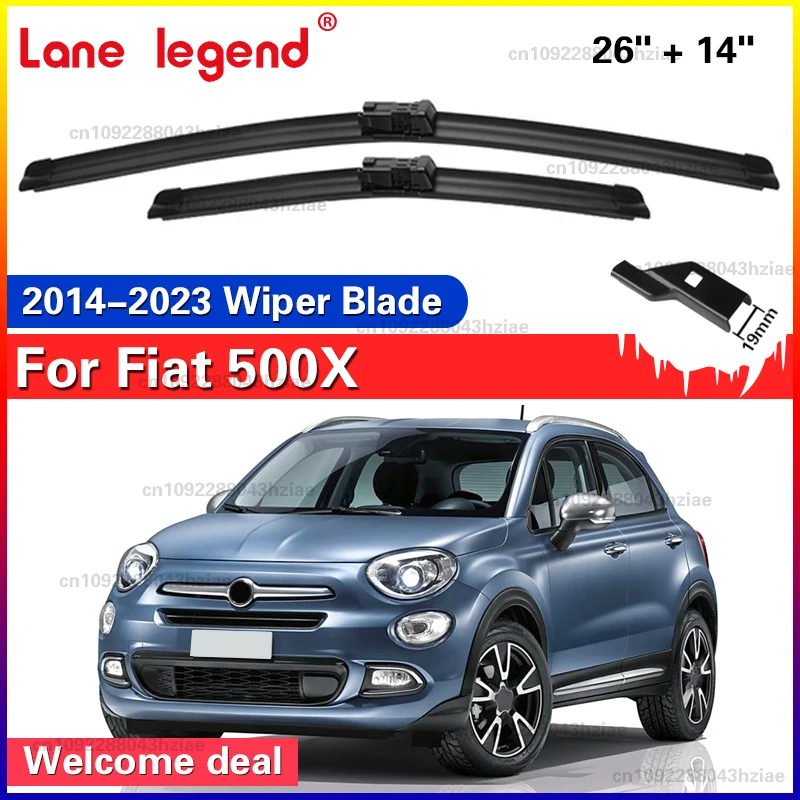Scheibenwischer vorne Wischerblätter Set für Fiat 500X 2014–2023 Windschutzscheibe Windschutzscheibe Fenster Regenbürsten 26 Zoll + 14 Zoll 2015 2016 2017 2018