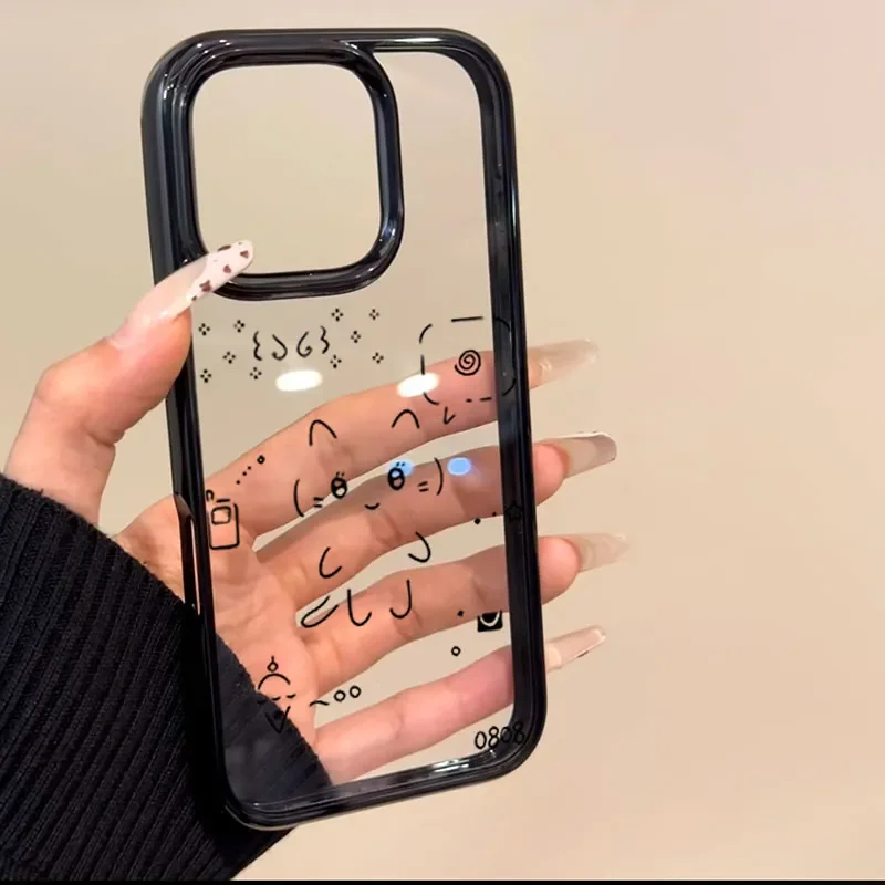 Ins Korean Lovely Line Rabbit Cat Kawaii Cartoon Phone Case For iPhone 17 16 15 14 13 12 11 Pro MAX 16 Plus Y2K CLear Soft Cover