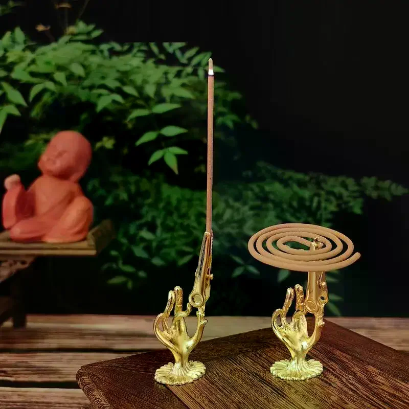 1/4Pcs Incense Stick Holder Mini Lotus Fragrance Clip Incense Burner Cones Censer Teahouse Sandalwood Coil Base Home Decor