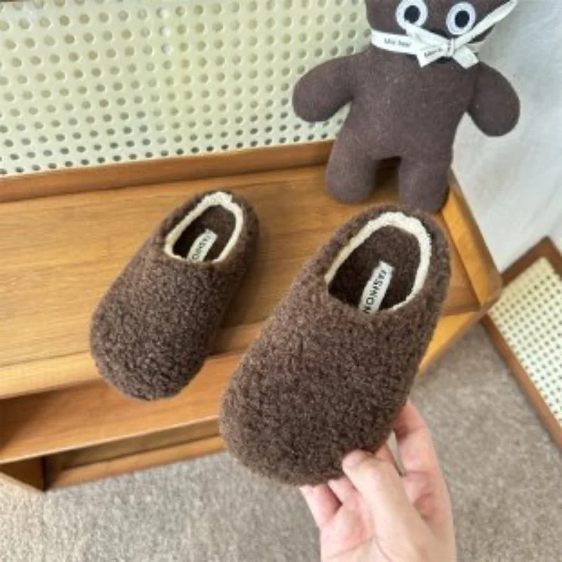 2025 الشتاء الأطفال حذاء مسطح عادية ومريحة للأطفال القطن المقطورات محايد دافئ كعب مسطح أحذية قطنية