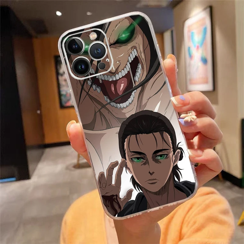 

Eren Yeager attack on titan Phone Case Carcasa Funda For iPhone 17 Pro Max Air 16 15 14 13 Pro Max 15 16 Pro 15Plus Case