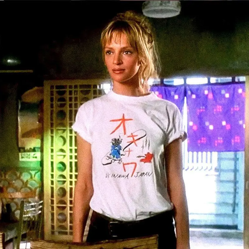 Ki-ll B-il-l Quentin Movie Inspired T-shirt, 100% Cotton Summer Unisex Crew Neck Short Sleeve Casual Graphic Tee