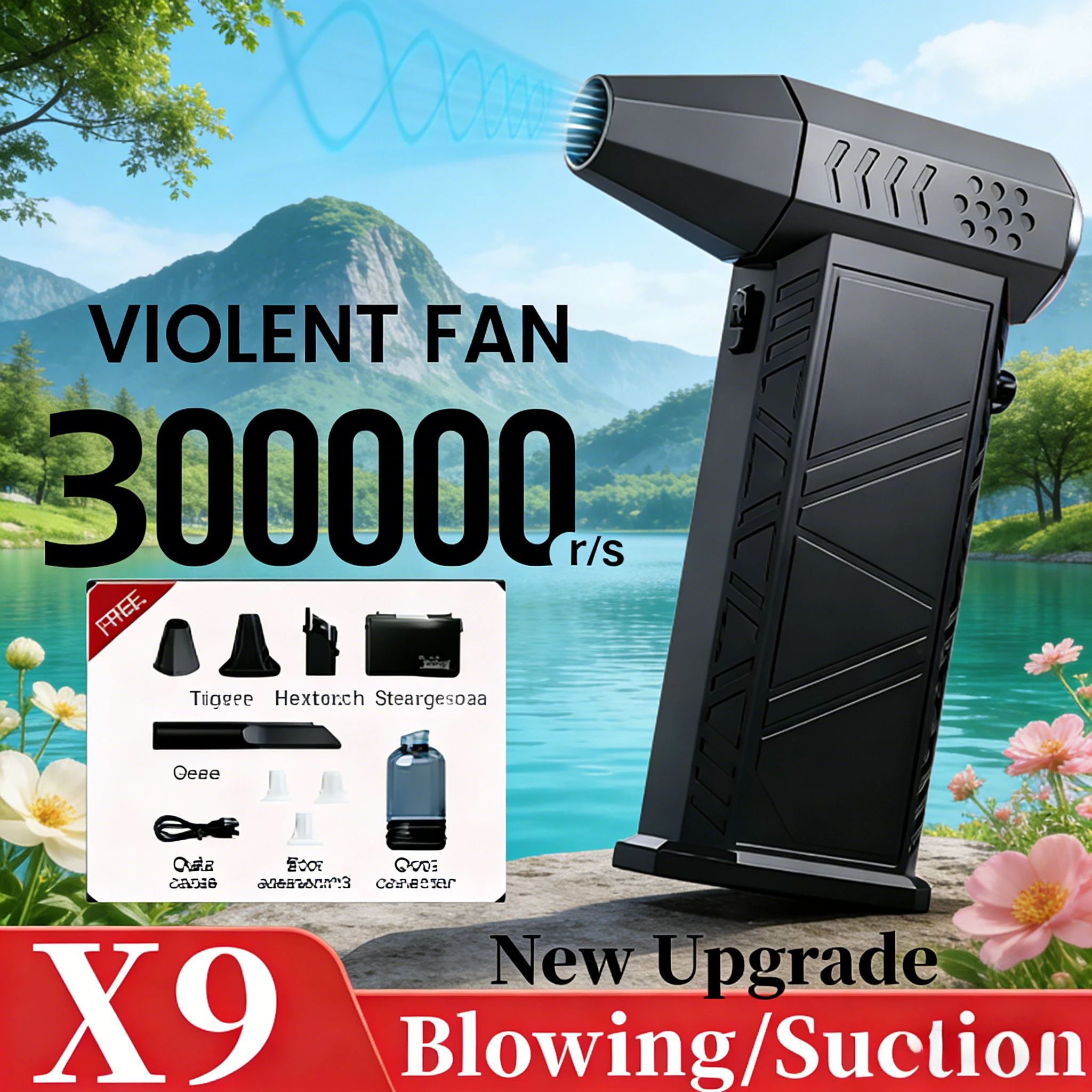 

Турбовоздуходувка-пылесос 2-в-1 с частотой вращения 300000 об/мин | Пылесос с 3 фильтрами для ПК и клавиатуры