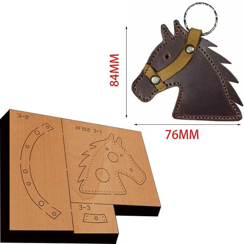 New Japan Steel Blade Wooden Die Horse Pendant Leather Craft Punch Hand Tool Cut Knife Mould XF012