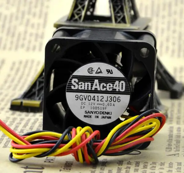 JFG For 4cm 9GV0412J301 12V 0.6A 1U 40*40*28 Chassis Fan 3 Wire Super Server Fan