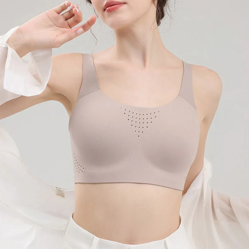 

FallSweet Спортивный бюстгальтер больших размеров для женщин Беспроводной противоударный бюстгальтер без косточек для фитнеса и бега в тренажерном зале Нижнее белье без косточек с тонкой чашкой