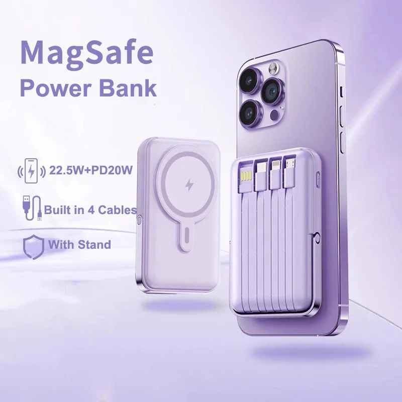 

20000mAh Magnetic Wireless Charger 22.5W Fast Charging Magsafe Power Bank for iPhone 16 15 14 13 Portable Charger Spare Battery