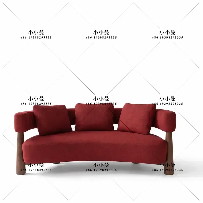 for Medieval Style Retro Curved Wabi Sabi Sofa Living Room Leisure Couch for Homestay Clothing Store Sandy Wind Furniture
