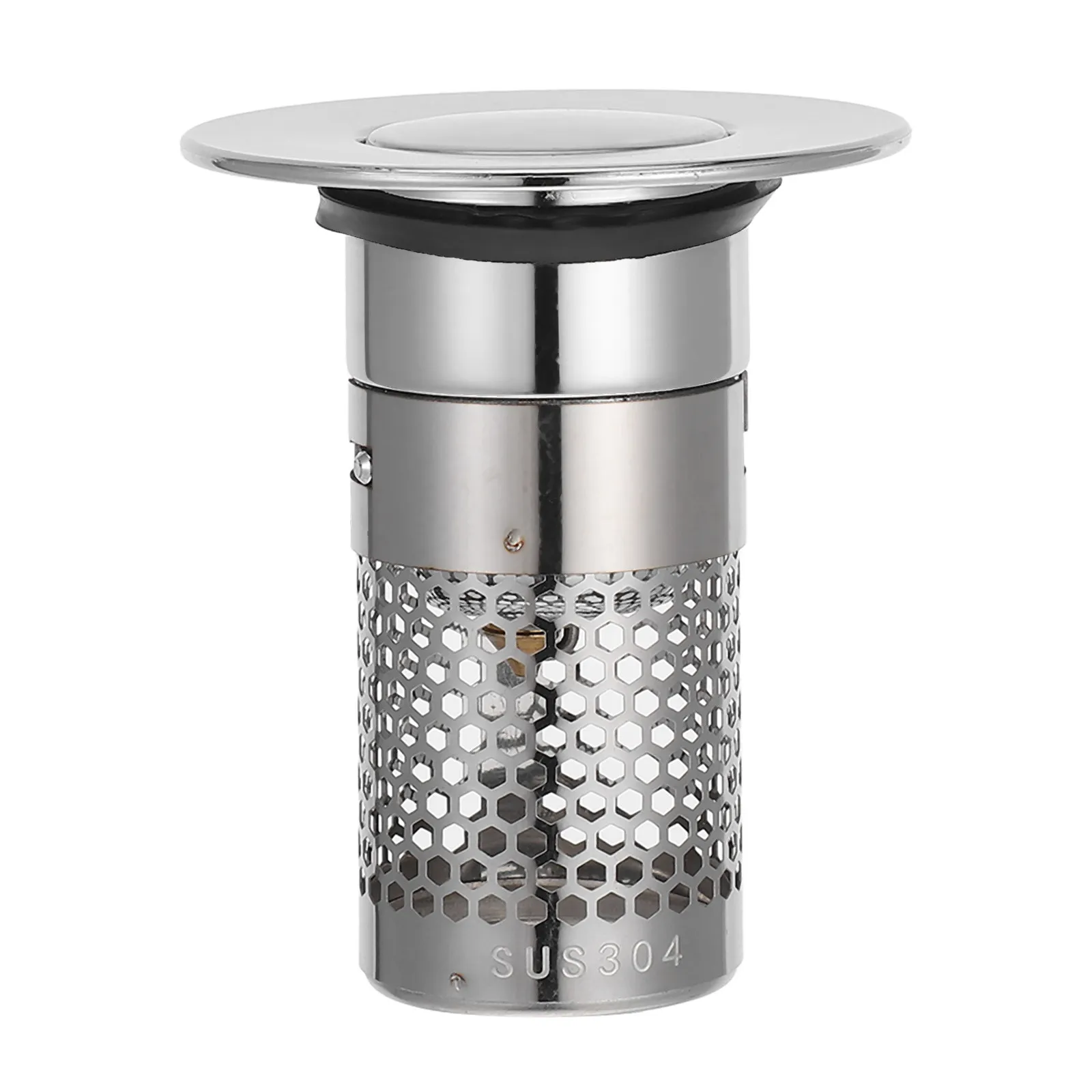 

1pcs Press Down Sink Drain Stopper Stainless Multi-Layer Filter For Bathroom Washbasin Universal Drain Strainer