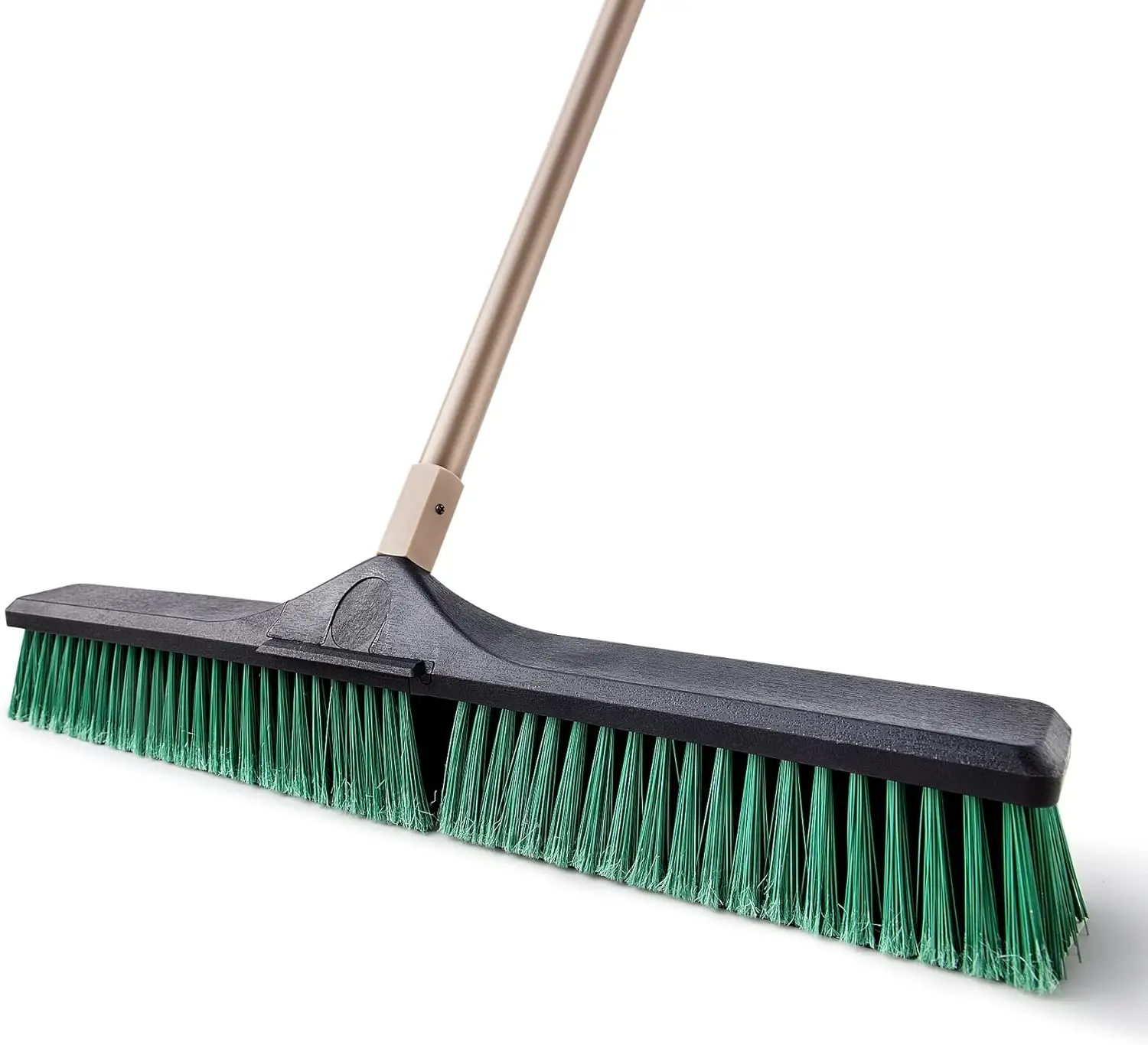 

24" Heavy Duty Push Broom with 66" Handle, Stiff Bristles for Concrete Sidewalk Driveway Yard Patio Deck Warehouse Sweeping