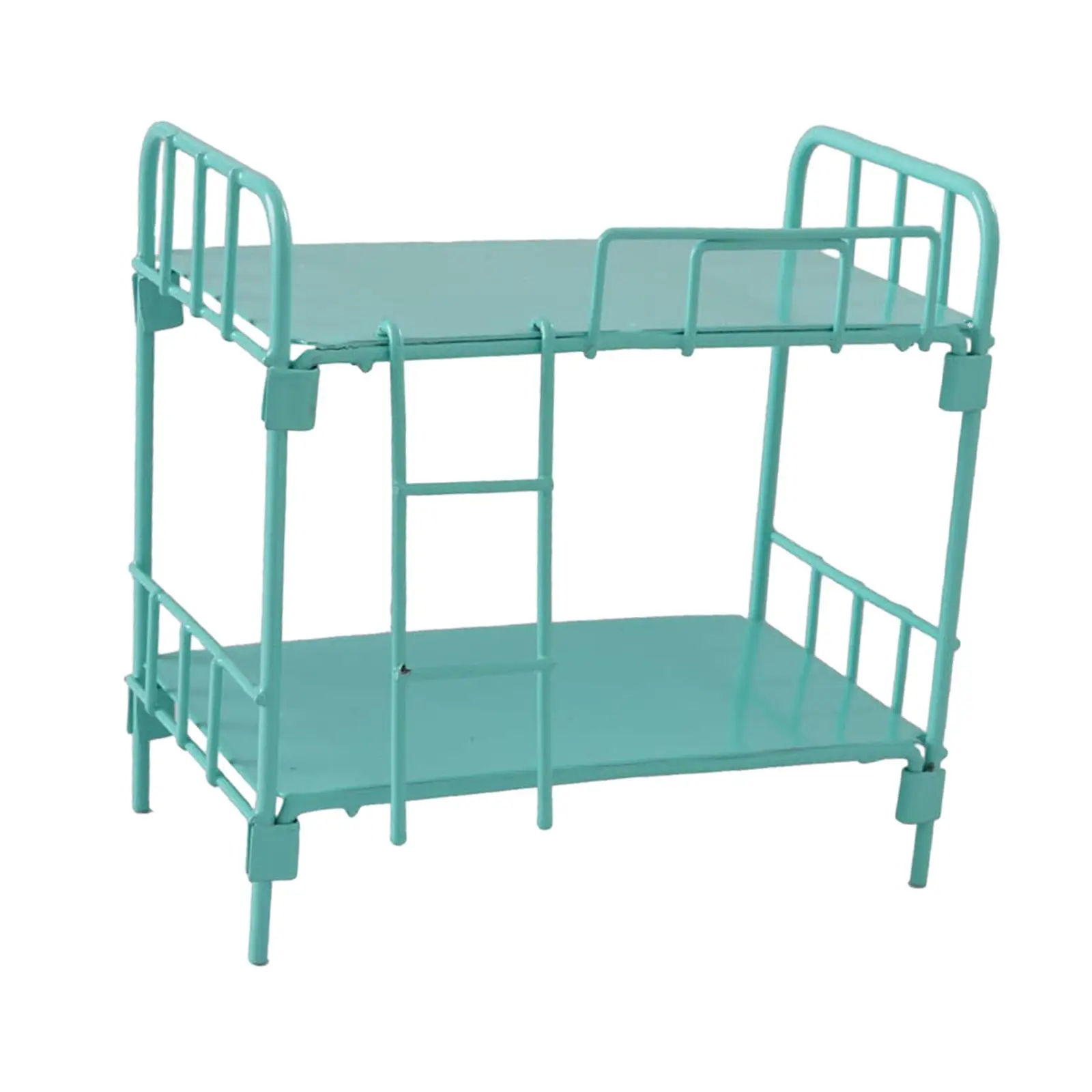 1/12 Dollhouse Metal Bunk Bed Miniature Model Sturdy Realistic Light Green