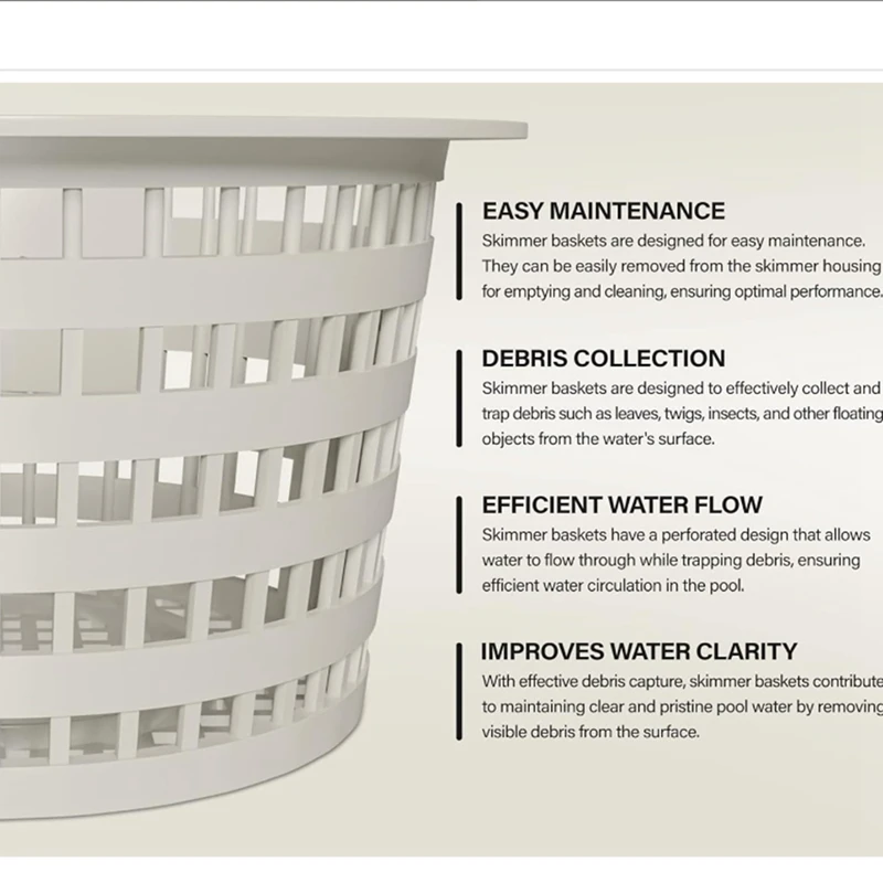 Cesta de Skimmer para Piscina para Acima e Acima do Solo, Hidroferramentas para Linha de Natação, 8928, ACM88, 4pcs