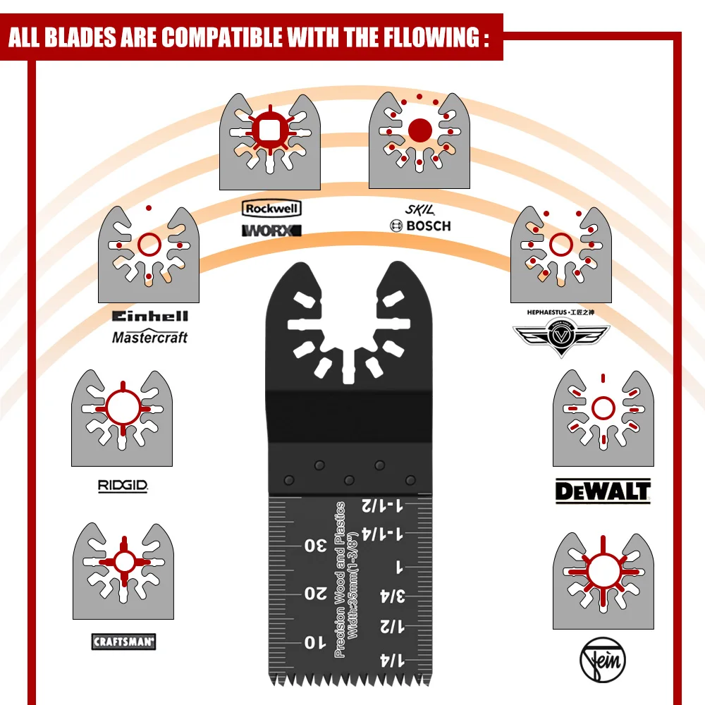 Imagem -04 - Multifunções Universal Saw Blades Grupo Oscilante Quick Release Cutter Dewalt Bicos para Renovador Ferramenta Elétrica 10100 Pcs