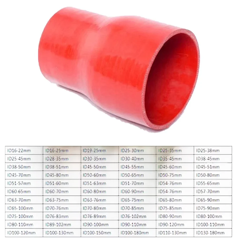 Red ID16to25-130to180mm Straight Silicone Hose Air Hose Variable Diameter Silicone Protrusion Engine Intake Hose Modification