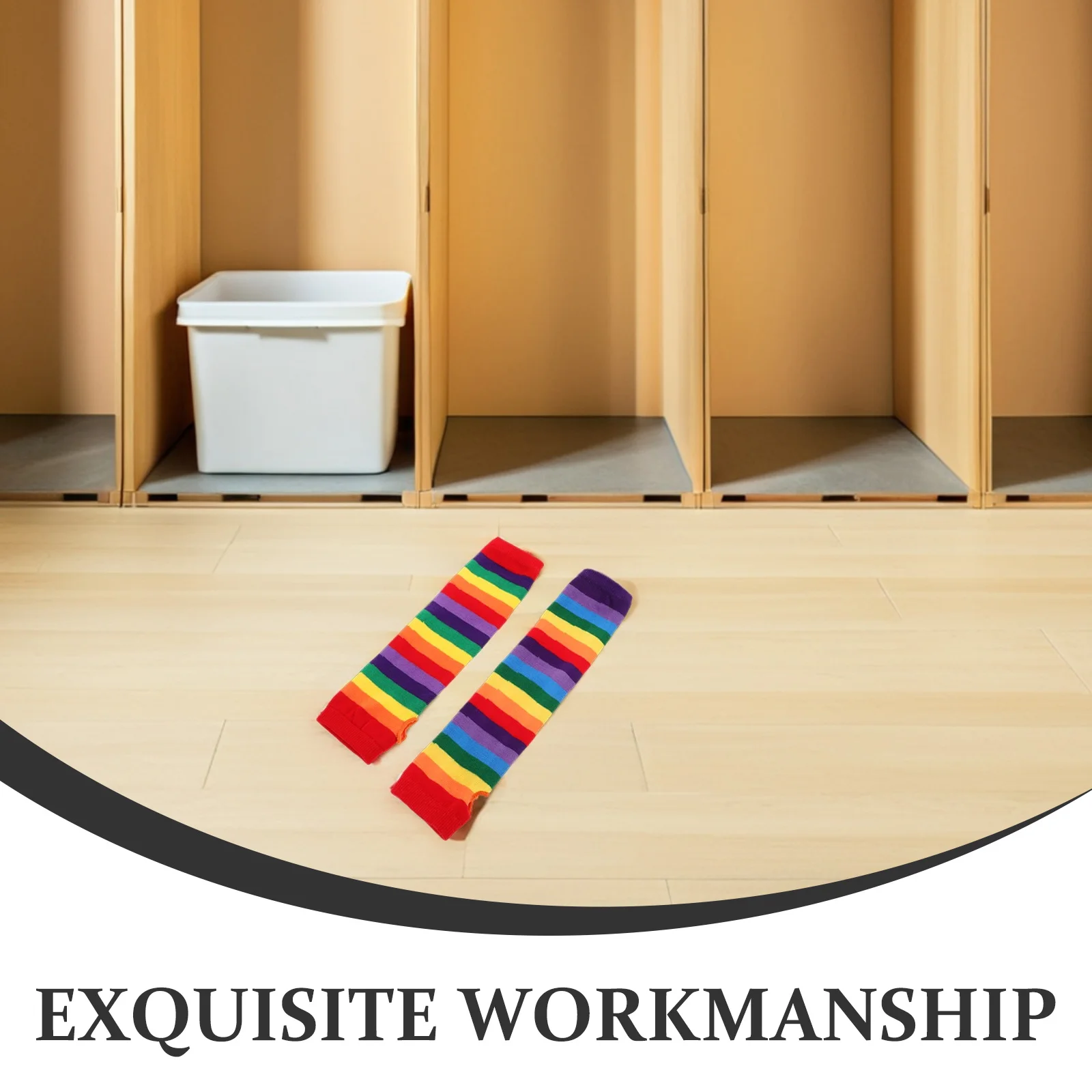 زوجان من قفازات قوس قزح محبوكة يدويًا بدون أصابع قفازات مريحة ناعمة للحفلات التنكرية ملابس يومية نابضة بالحياة