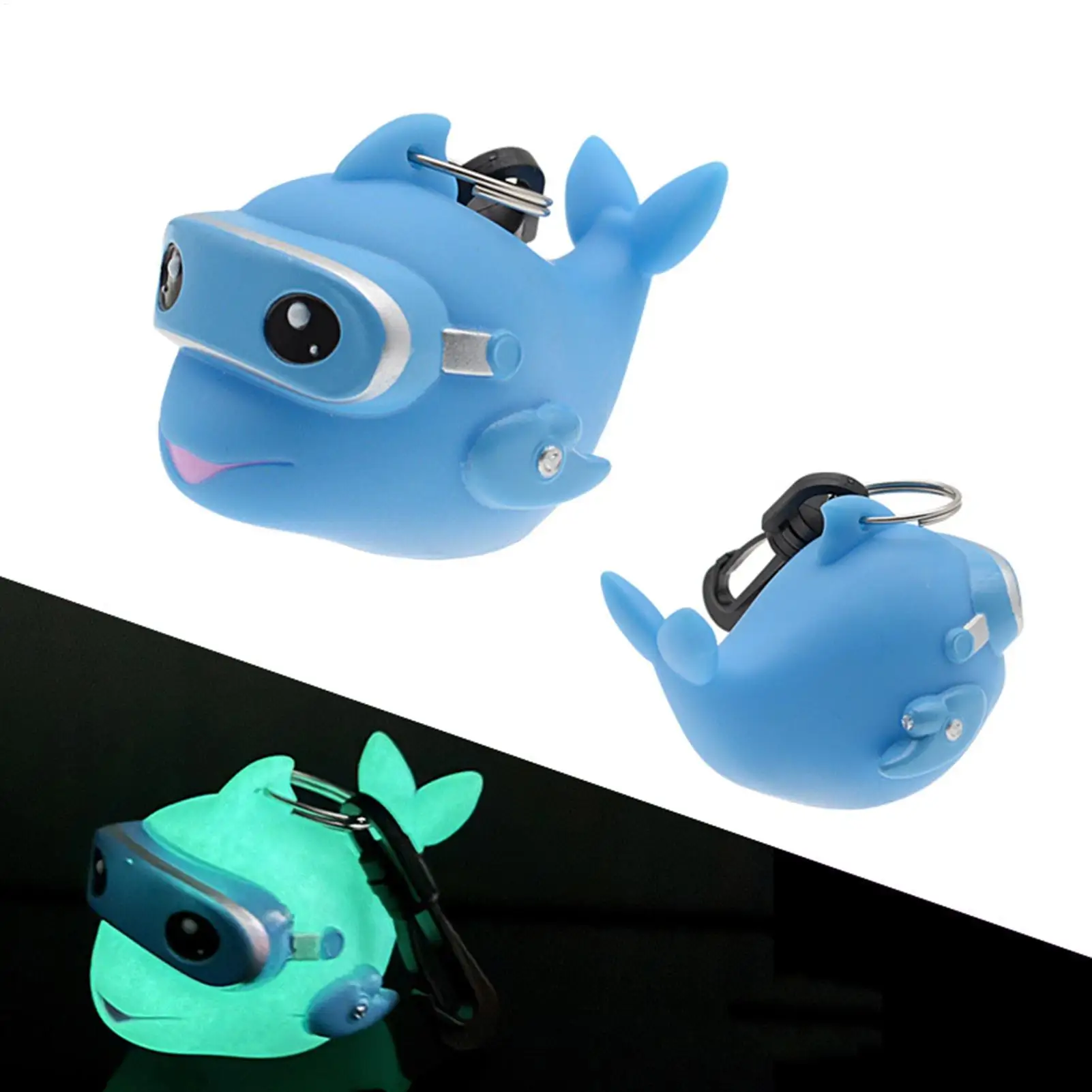 

Diving Regulator Dust Cover Snorkel Mouthpiece Cover Cartoon Dolphin Protective Sleeve Dust-proof With Clip Glow-in-the-Dark For