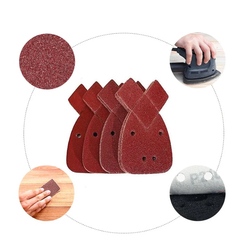 Novo tipo mouses lixando folhas 40-2000 grão detalhe lixa para preto & deckers lixadeira 4 furos carpintaria polimento disco