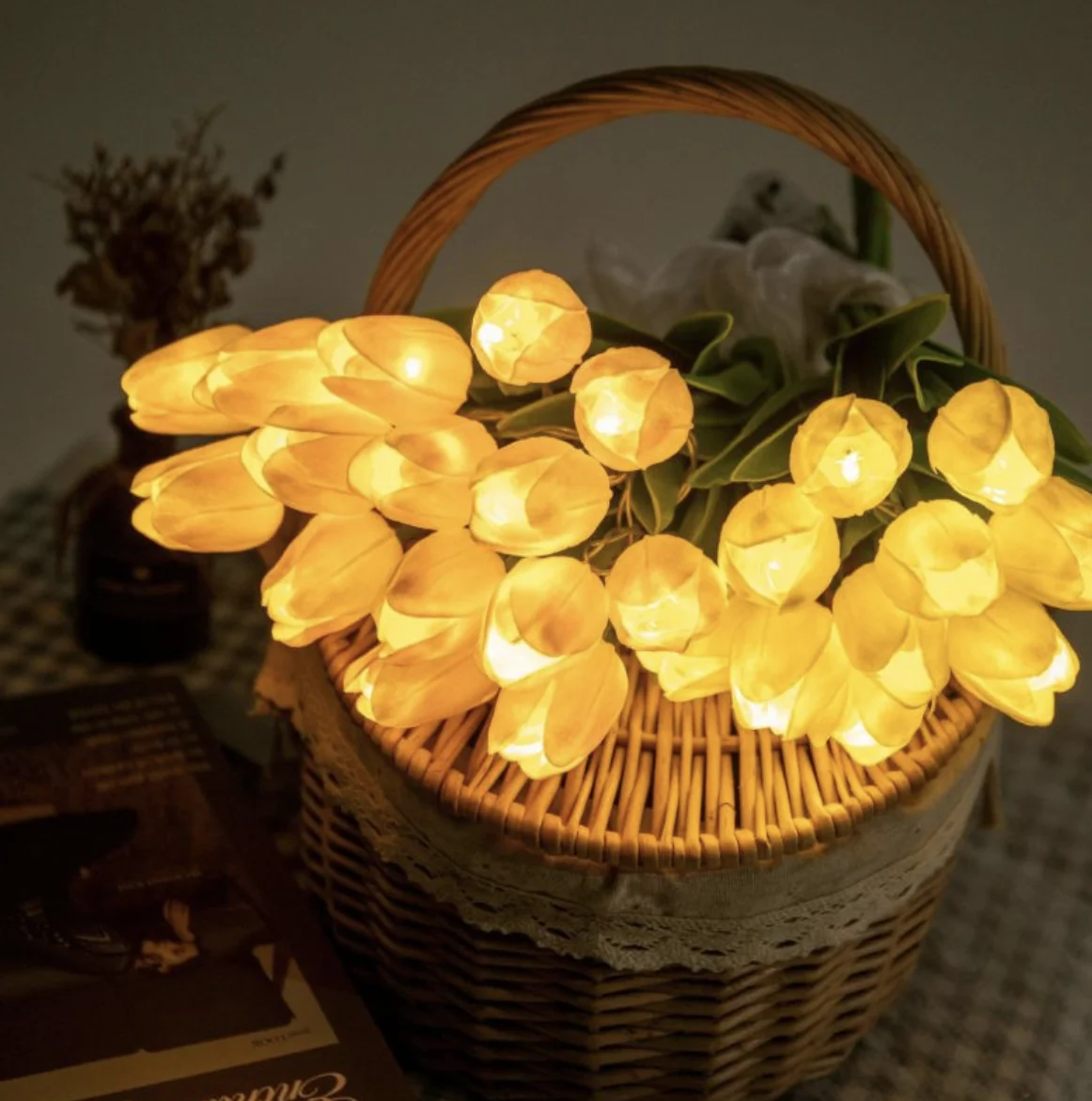 10 stücke Tulpen mit LED-Licht künstliche Tulpe Blumen Tisch lampe Simulation Tulpen Bouquet Nachtlicht Muttertag Geschenke für hom