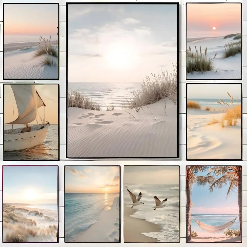 Serene Landscape Sea Landscape Platinum Nordic Poster Wall Art Print Decorative Mural Home Decor Gift Unframed
